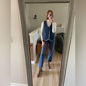 Levi's Blue Denim Sherpa Lined Vest